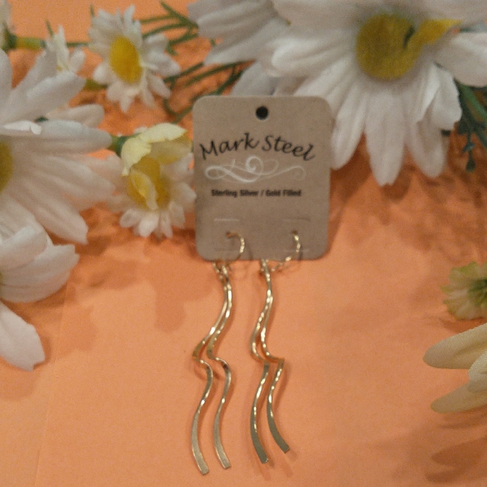 Mark Steel Gold Spiral Earrings